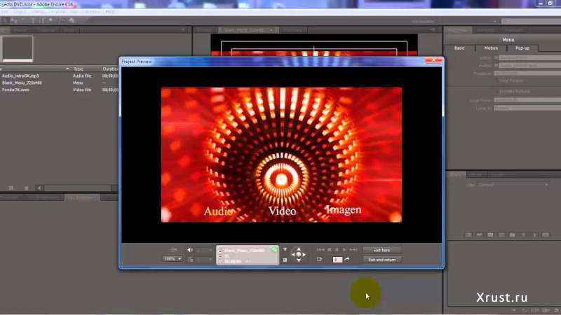 Adobe Encore DVD - универсальный редактор DVD дисков с фильмами и музыкой