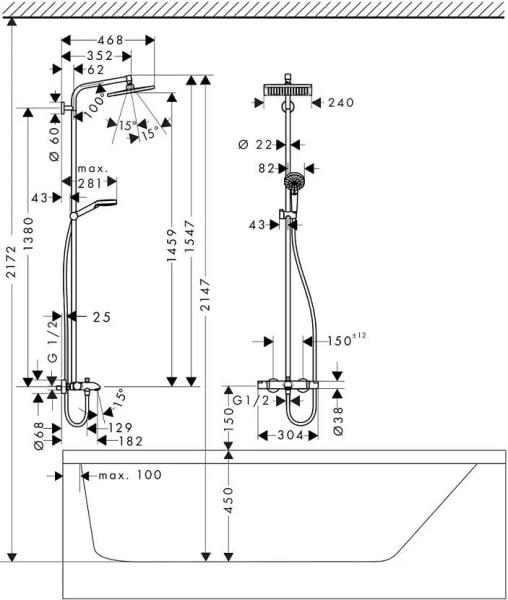 Высота смесителя над ванной: как определиться с параметрами монтажа